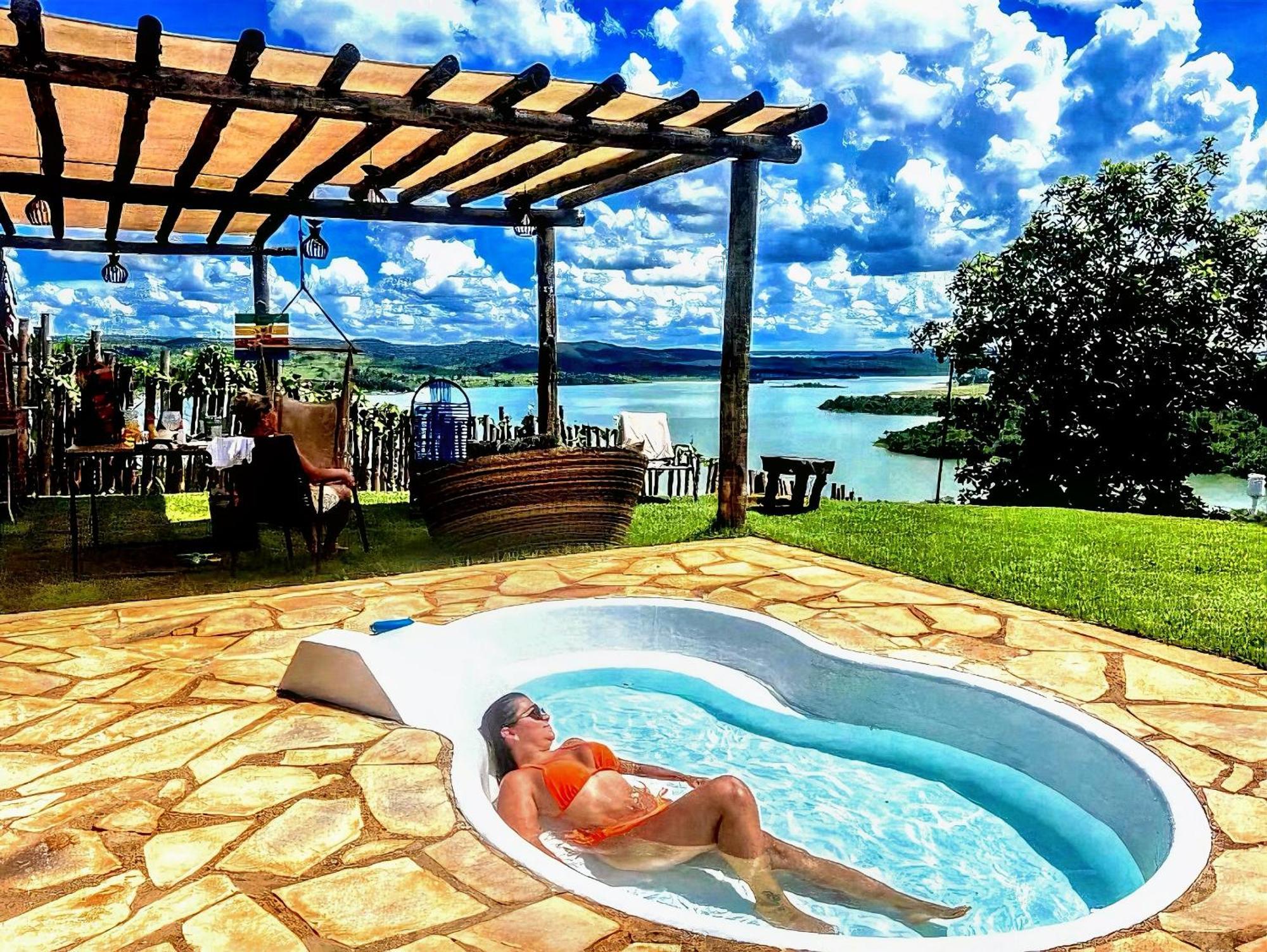 Chale Mirante, Piscina, Cachoeira, Lago E Vista Espetacular Alexania Bagian luar foto